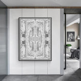 Abstract Mountain Canvas Wall Art with Black Floating Frame - 60cm x 90cm