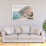 Amalfi Coast Canvas Wall Art with Wooden Frame - 90cm x 135cm - Top-Down View
