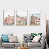 Framed Canvas Wall Art Set - Italy's Cinque Terre (60cm x 90cm) - Front View