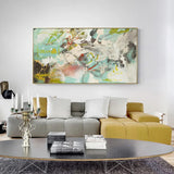 Dreamy Gold Framed Canvas Wall Art - 60cmx120cm - Side View