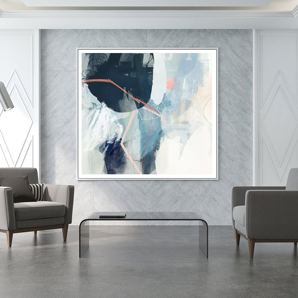Luz II Floating Canvas Art with White Frame - 50cm x 50cm