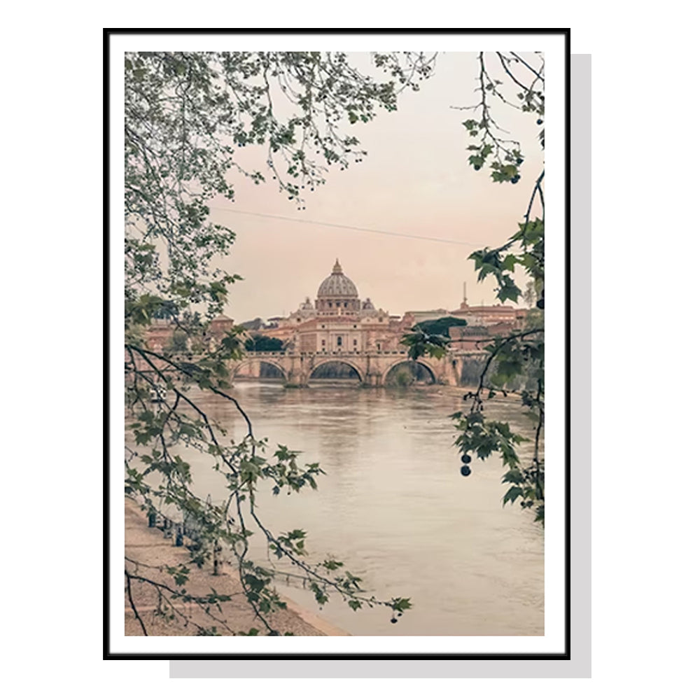 Rome Cityscape Canvas Art with Black Frame - 50cm x 70cm