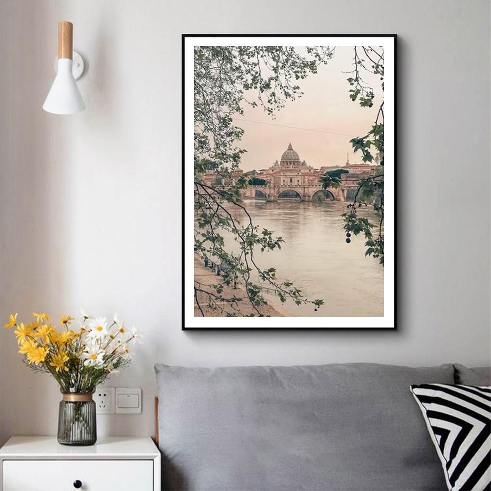 Rome Cityscape Canvas Art with Black Frame - 50cm x 70cm