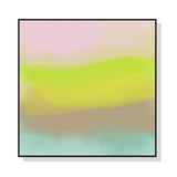 Colorful Watercolor Canvas Art with Black Floating Frame - 60cm x 60cm