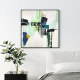 Stunning 100cmx100cm Canvas Art with Black Floating Frame - Hard Truth Design - Front View