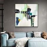 Stunning 100cmx100cm Canvas Art with Black Floating Frame - Hard Truth Design - Side View