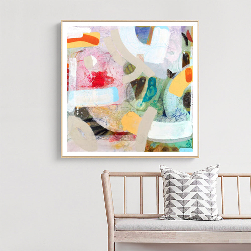 Changed My Mind IV by Aleah Koury - 50cmx50cm Canvas Art with Gold Frame