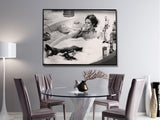 Brigitte Bardot Bath Time Canvas Art Print - Framed 30x40cm - Front View