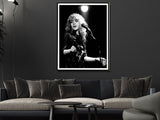 Young Stevie Nicks Concert Canvas Art Print with Black Frame - 40cm x 60cm - Top-Down View