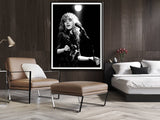 Young Stevie Nicks Concert Canvas Art Print with Black Frame - 40cm x 60cm - 45-Degree Angle
