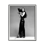 Cher Music Black and White Canvas Wall Art - 30x40cm with Black Floating Frame