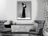 Cher Music Black and White Canvas Wall Art - 30x40cm with Black Floating Frame - Front View