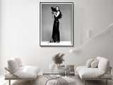 Cher Music Black and White Canvas Wall Art - 30x40cm with Black Floating Frame