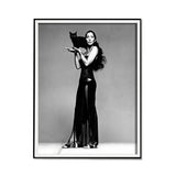 Cher Music Black & White Canvas Wall Art - 50cm x 70cm with Black Floating Frame
