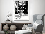 Luxury Leopard Jewelry Shop Canvas Art with Black Frame - 70cm x 100cm - Side View