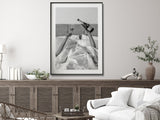 Vintage Feminist Canvas Art - 70x100cm Framed Wall Decor - 45-Degree Angle