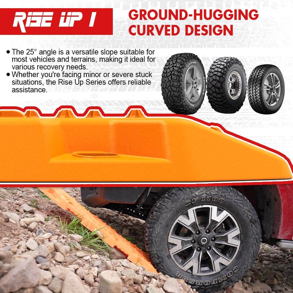 XBULL Rise Up Series 4X4 Recovery Tracks - 4PCS Heavy-Duty Sand, Mud, and Snow Extraction Boards for 4WD Vehicles