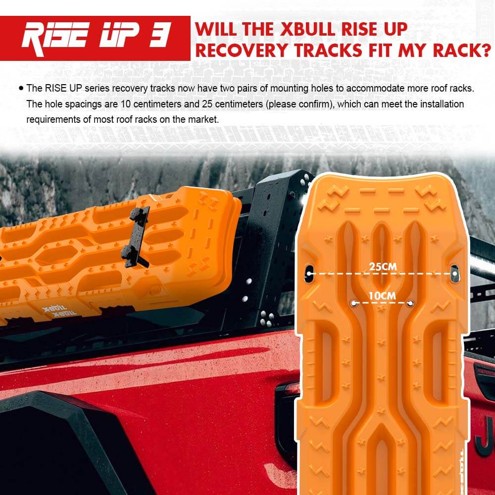 XBULL Rise Up Series 4X4 Recovery Tracks - 4PCS Heavy-Duty Sand, Mud, and Snow Extraction Boards for 4WD Vehicles