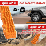 XBULL Rise Up Series 4X4 Recovery Tracks - 4PCS Heavy-Duty Sand, Mud, and Snow Extraction Boards for 4WD Vehicles - Low Angle