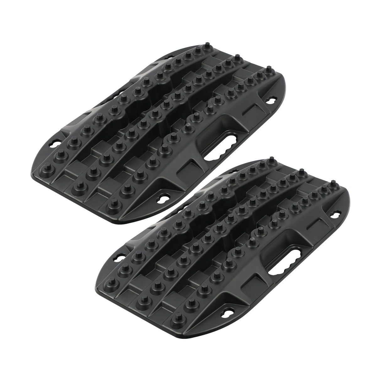 X-BULL Compact Recovery Tracks - Traction Boards for Sand, Mud, and Snow - 4WD/4x4 Vehicle - Black (2 Pack)