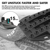 X-BULL Compact Recovery Tracks - Traction Boards for Sand, Mud, and Snow - 4WD/4x4 Vehicle - Black (