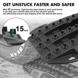 X-BULL Compact Recovery Tracks - Traction Boards for Sand, Mud, and Snow - 4WD/4x4 Vehicle - Black (2 Pack) - Side View