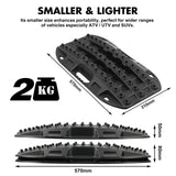 X-BULL Compact Recovery Tracks - Traction Boards for Sand, Mud, and Snow - 4WD/4x4 Vehicle - Black (2 Pack) - Top-Down View