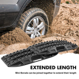 X-BULL Compact Recovery Tracks - Traction Boards for Sand, Mud, and Snow - 4WD/4x4 Vehicle - Black (