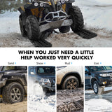 X-BULL Compact Recovery Tracks - Traction Boards for Sand, Mud, and Snow - 4WD/4x4 Vehicle - Black (2 Pack) - Close-Up Angle