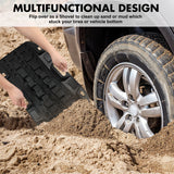 X-BULL Compact Recovery Tracks - Traction Boards for Sand, Mud, and Snow - 4WD/4x4 Vehicle - Black (2 Pack) - Low Angle
