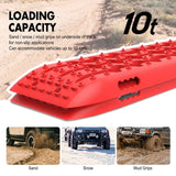 X-BULL Recovery tracks 10T 2 Pairs/ Sand tracks/ Mud tracks/  Mounting Bolts Pins Gen 2.0 -Red - Front View