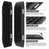 X-BULL KIT1 Recovery track Board Traction Sand trucks strap mounting 4x4 Sand Snow Car BLACK - Front View
