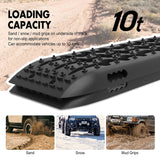 X-BULL KIT1 Recovery track Board Traction Sand trucks strap mounting 4x4 Sand Snow Car BLACK - Rear View