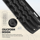 X-BULL KIT1 Recovery track Board Traction Sand trucks strap mounting 4x4 Sand Snow Car BLACK - Close-Up Angle