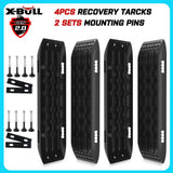 X-BULL Recovery tracks Boards 10T 2 Pairs/ Sand / Mud / Snow Mounting Bolts Pins Gen 2.0 -Black