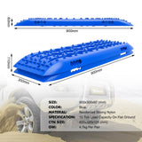5T Aluminum Recovery Hitch Receiver with Gen2.0 Recovery Tracks and Bow Shackle - Blue - Front View