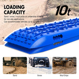 5T Aluminum Recovery Hitch Receiver with Gen2.0 Recovery Tracks and Bow Shackle - Blue - Side View