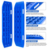 5T Aluminum Recovery Hitch Receiver with Gen2.0 Recovery Tracks and Bow Shackle - Blue - Close-Up Angle