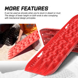 X-BULL 2PCS Recovery Tracks Snow Tracks Mud tracks 4WD With 4PC mounting bolts Red - Close-Up Angle