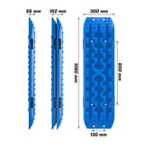 X-BULL 2PCS Recovery Boards Tracks Snow Tracks Mud tracks 4WD With 4PC mounting bolts Blue - Side View