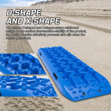 X-BULL Recovery tracks Boards 10T 2 Pairs Sand Mud Snow With Mounting Bolts pins Blue - Rear View