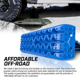 X-BULL Recovery tracks Boards 10T 2 Pairs Sand Mud Snow With Mounting Bolts pins Blue - Top-Down View