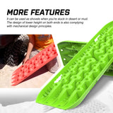 X-BULL 2PCS Recovery Tracks Snow Tracks Mud tracks 4WD With 4PC mounting bolts Green - Side View