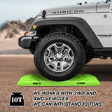 X-BULL Recovery tracks Boards 10T 2 Pairs Sand Mud Snow With Mounting Bolts pins Green - 45-Degree Angle