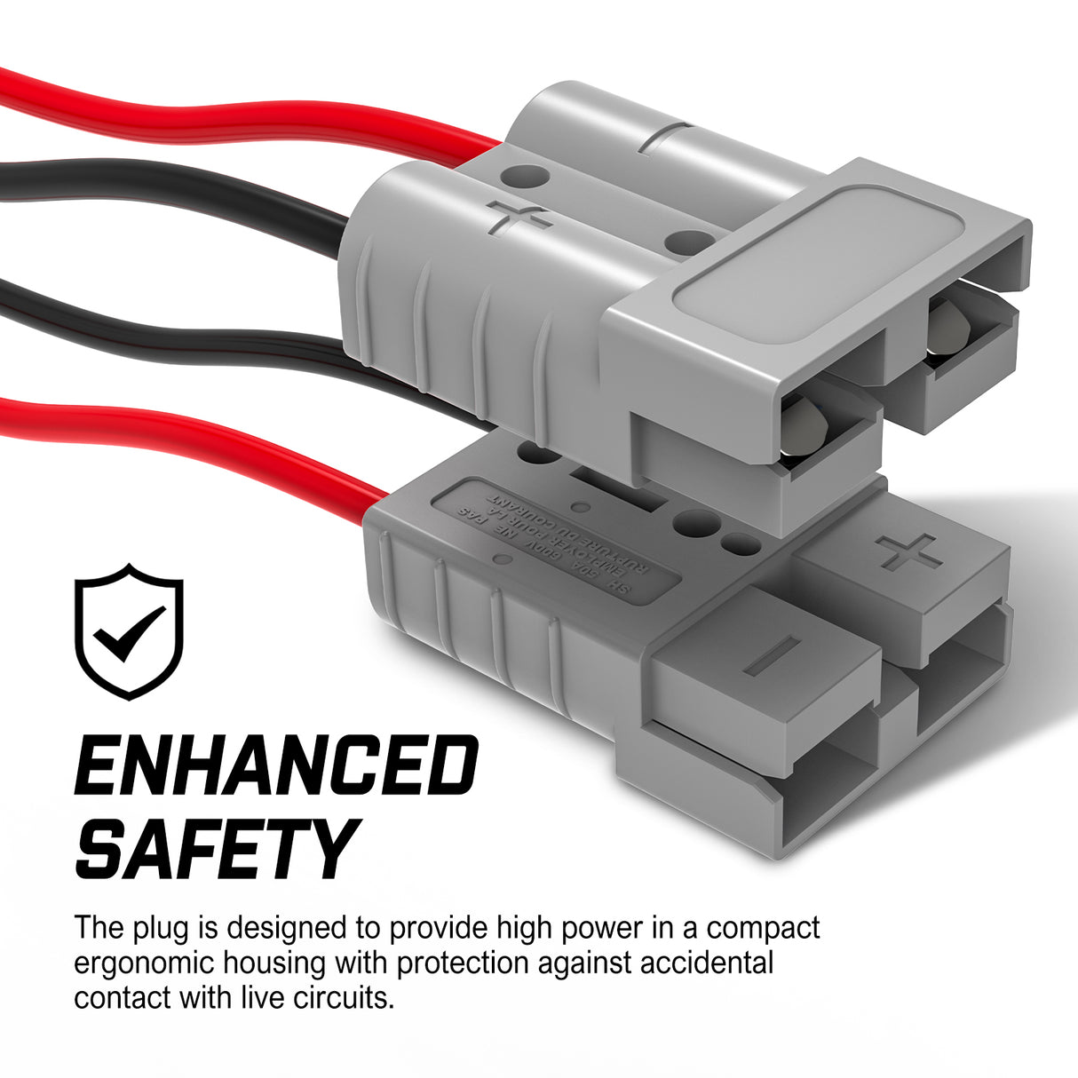 10-Pack 50A Anderson Style Plug Connectors for 12-24V DC Power Tools, 6AWG, Weather-Resistant with Silver-Plated Terminals