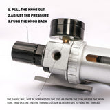 X-BULL Air Compressor Moisture Filter Water Trap Filter Regulator Mount Fitting - Top-Down View