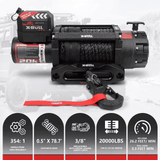 X-BULL 12V Electric Winch 20000LBS Synthetic Rope Truck Trailer Winch 4X4 4WD - Top-Down View