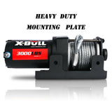 X-BULL Electric Winch 3000lbs/1360kg Wireless 12V Steel Cable ATV 4WD BOAT 4X4 - Low Angle