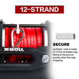 X-BULL 12V Electric Winch Boat 3000LBS Synthetic Rope Wireless Remote ATV 4WD 2 Units - 45-Degree Angle