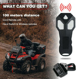 X-BULL 12V Electric Winch Boat 3000LBS Synthetic Rope Wireless Remote ATV 4WD 2 Units - Low Angle